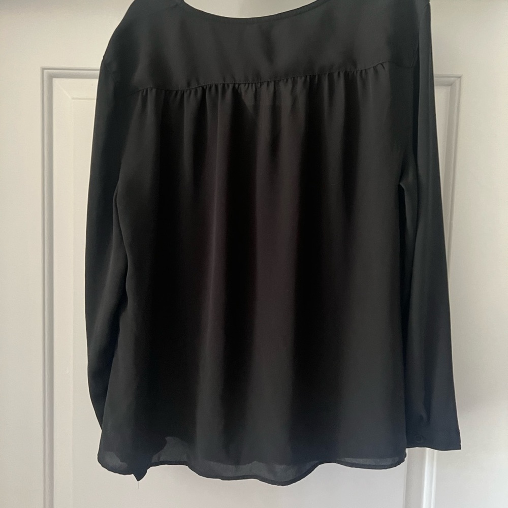 Loft Black Button Down With Pockets - image 3